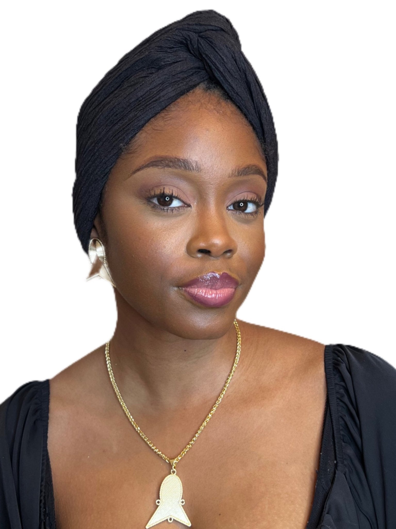 CRINKLED CROSS – Handmade Pre - Wrapped Headwrap with Criss Cross Design - Onestep Beauty Bar