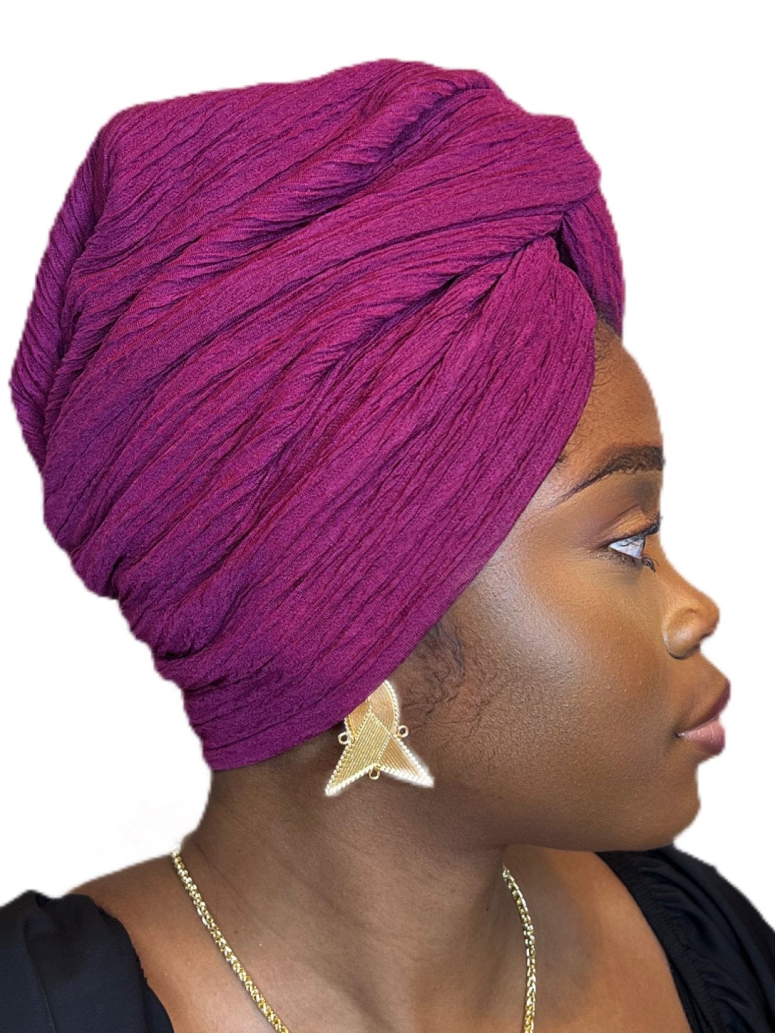 CRINKLED CROSS – Handmade Pre - Wrapped Headwrap with Criss Cross Design - Onestep Beauty Bar