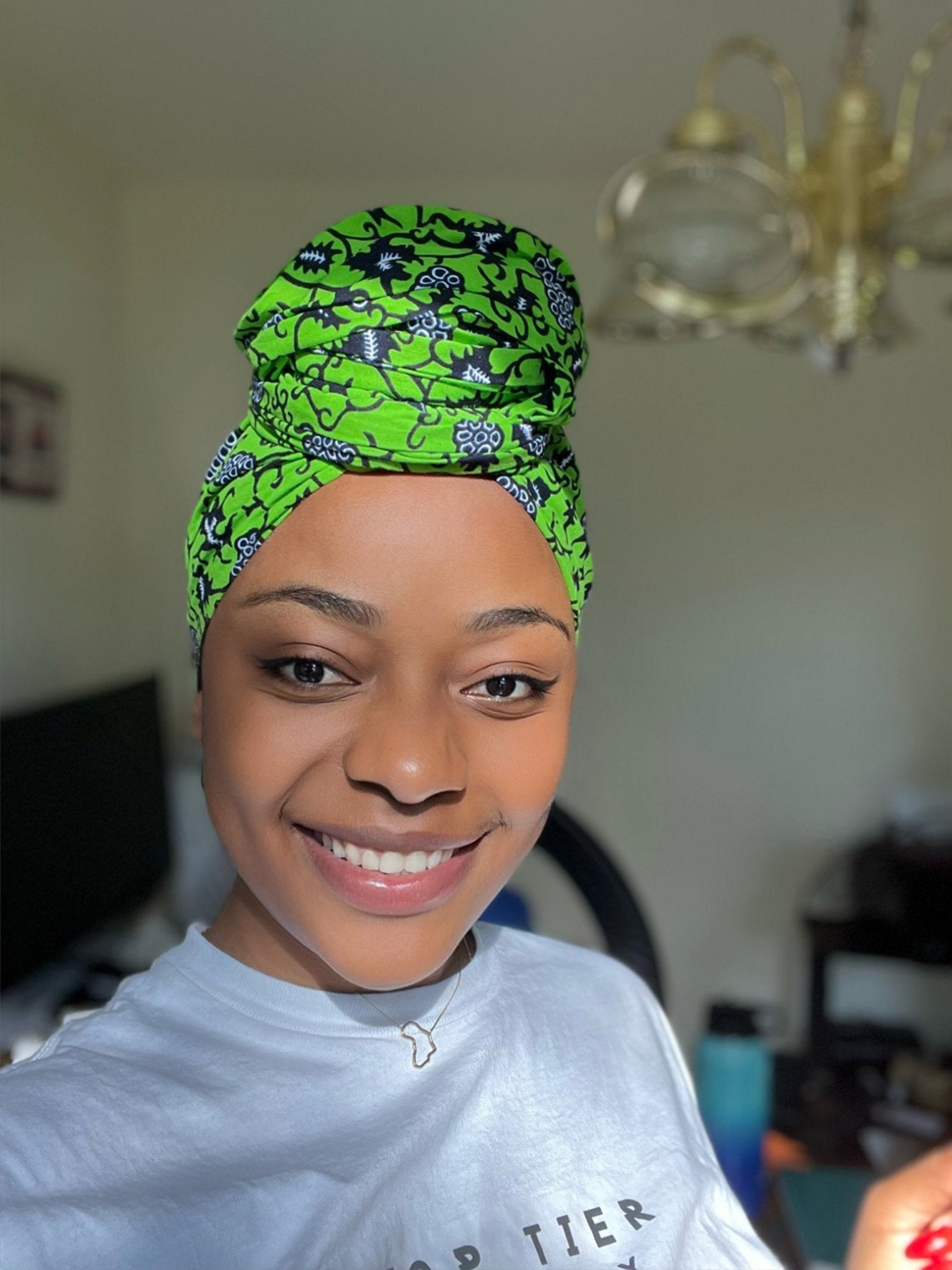 AfroChic Wrap – Pre - Cut Wax Cotton Headwrap for Easy Styling - Onestep Beauty Bar