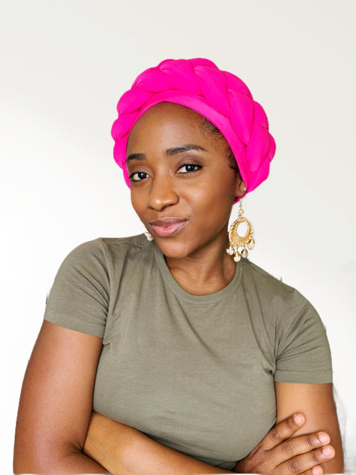 BAKALA – Handmade Pre - Wrapped Turban with Braided Design - Onestep Beauty Bar