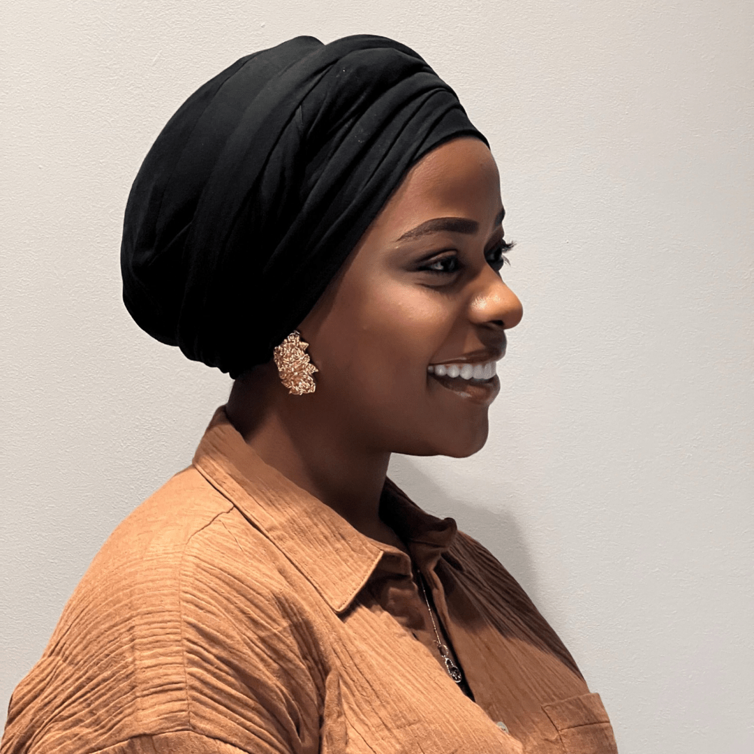 Adjustable Wrap Turban for Big Hair | Pre - Wrapped with Ties - Onestep Beauty Bar