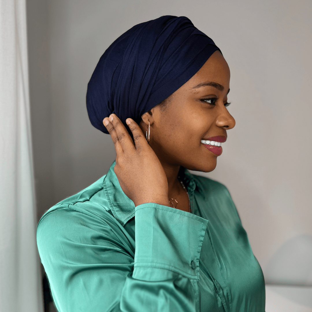 Adjustable Wrap Turban for Big Hair | Pre - Wrapped with Ties - Onestep Beauty Bar