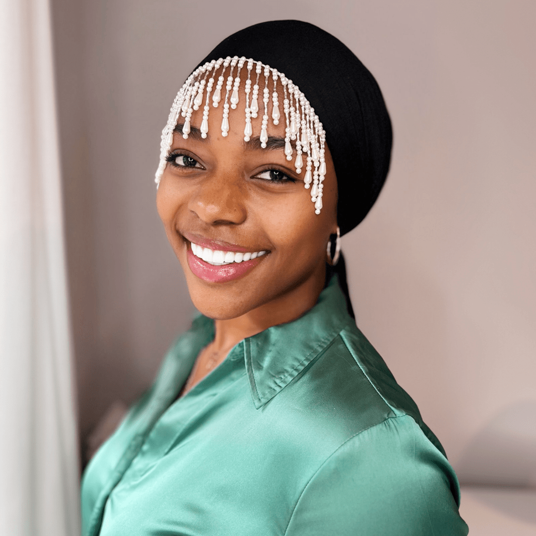 Pearl Fringe Turban - Onestep Beauty Bar