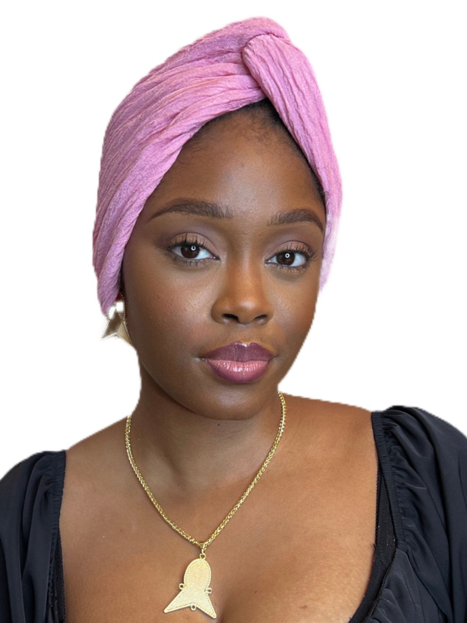 CRINKLED CROSS – Handmade Pre - Wrapped Headwrap with Criss Cross Design - Onestep Beauty Bar