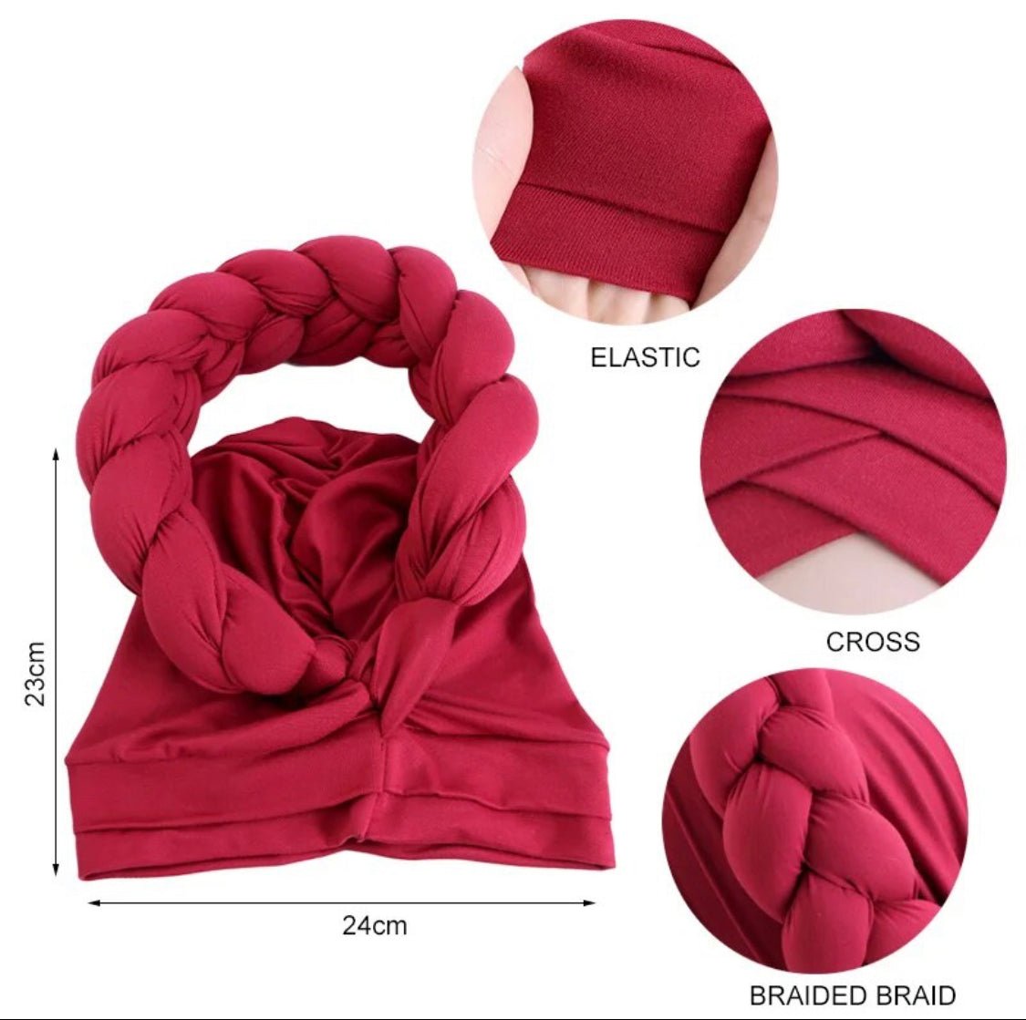 BAKALA – Handmade Pre - Wrapped Turban with Braided Design - Onestep Beauty Bar