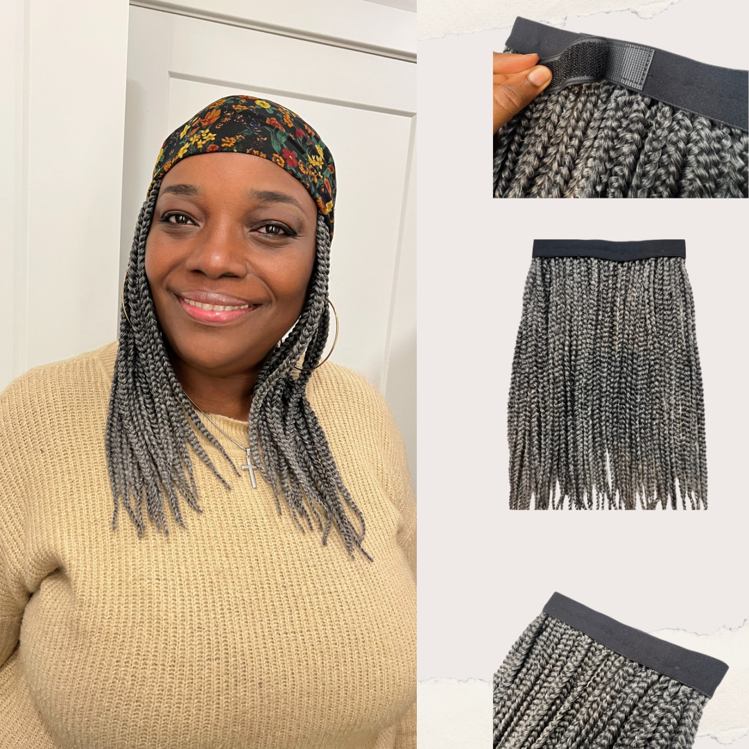 14" GREY BRAID BAND - Onestep Beauty Bar