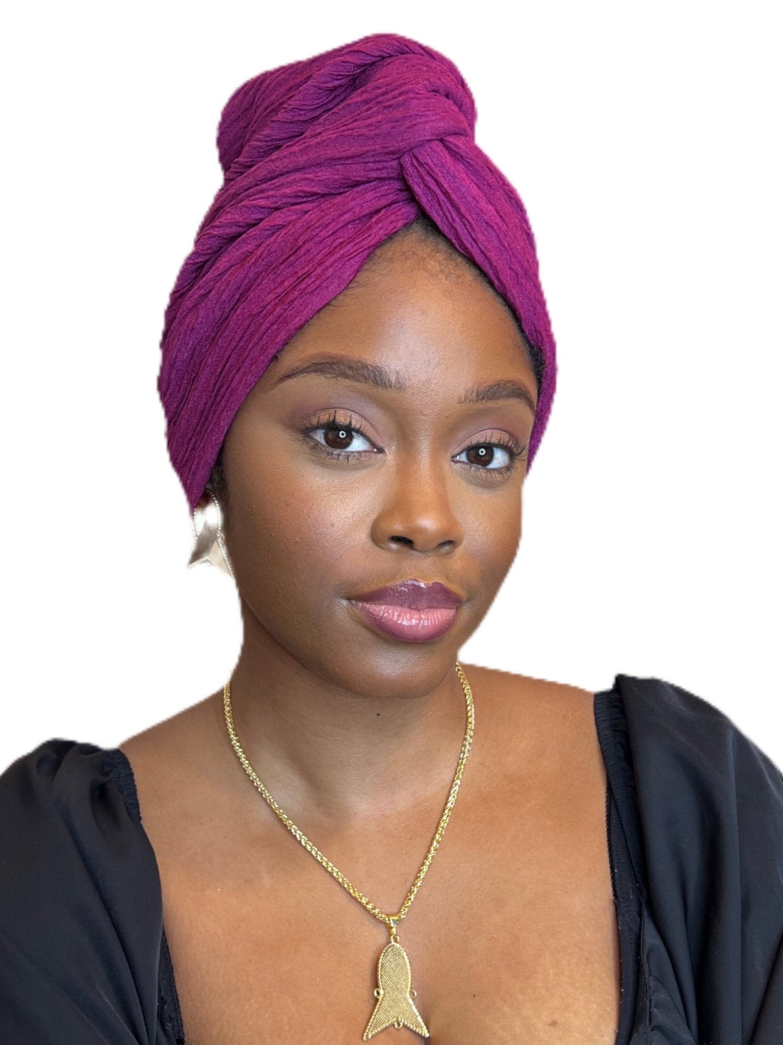 CRINKLED CROSS – Handmade Pre - Wrapped Headwrap with Criss Cross Design - Onestep Beauty Bar