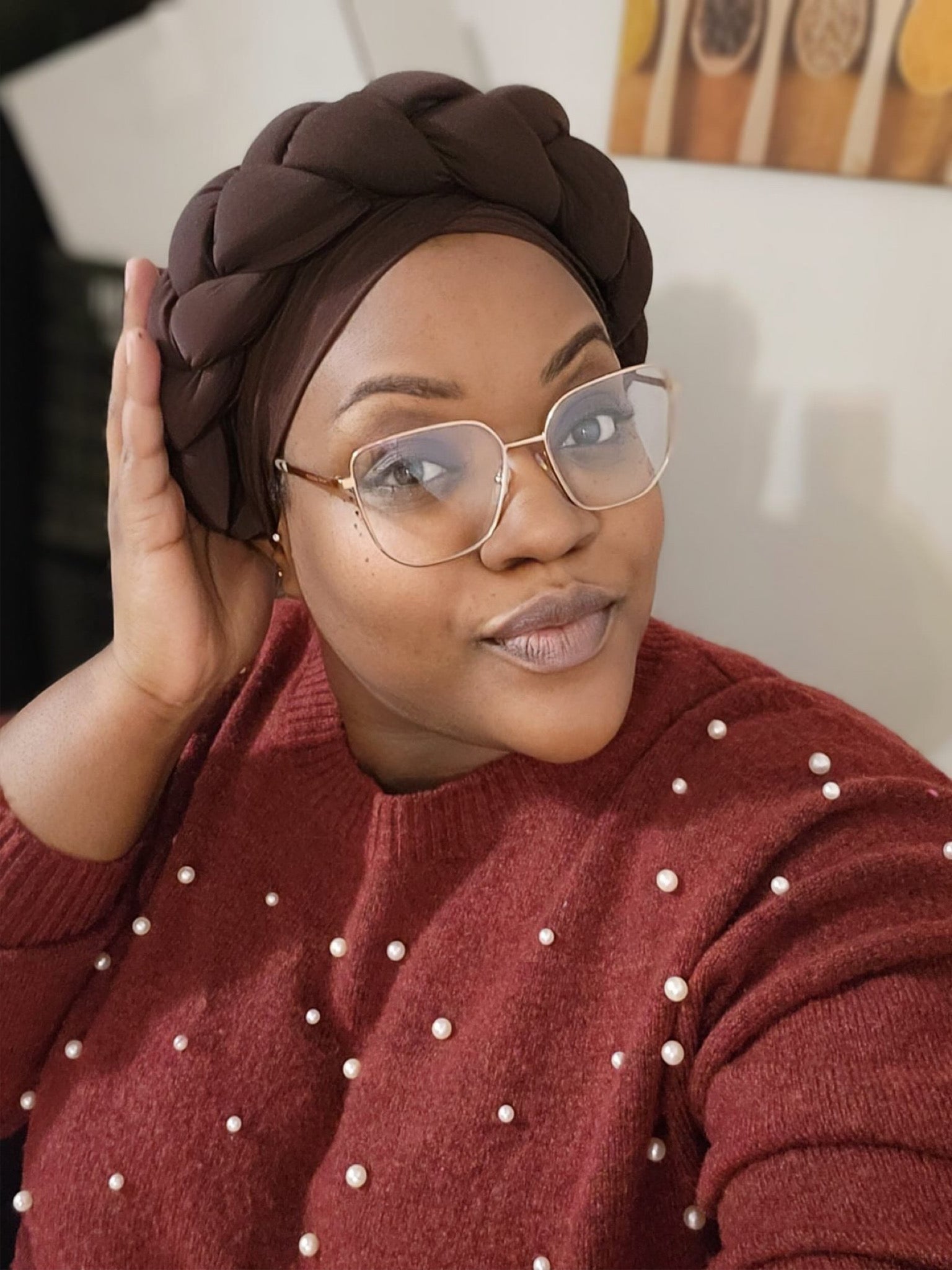 BAKALA – Handmade Pre - Wrapped Turban with Braided Design - Onestep Beauty Bar