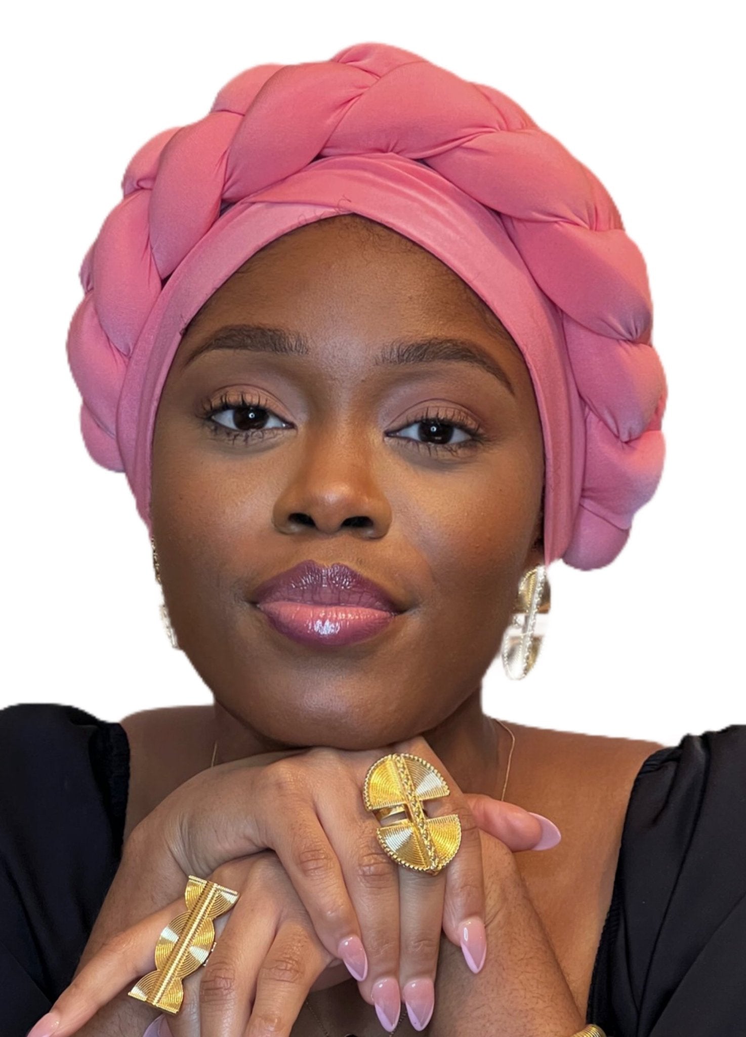 BAKALA – Handmade Pre - Wrapped Turban with Braided Design - Onestep Beauty Bar