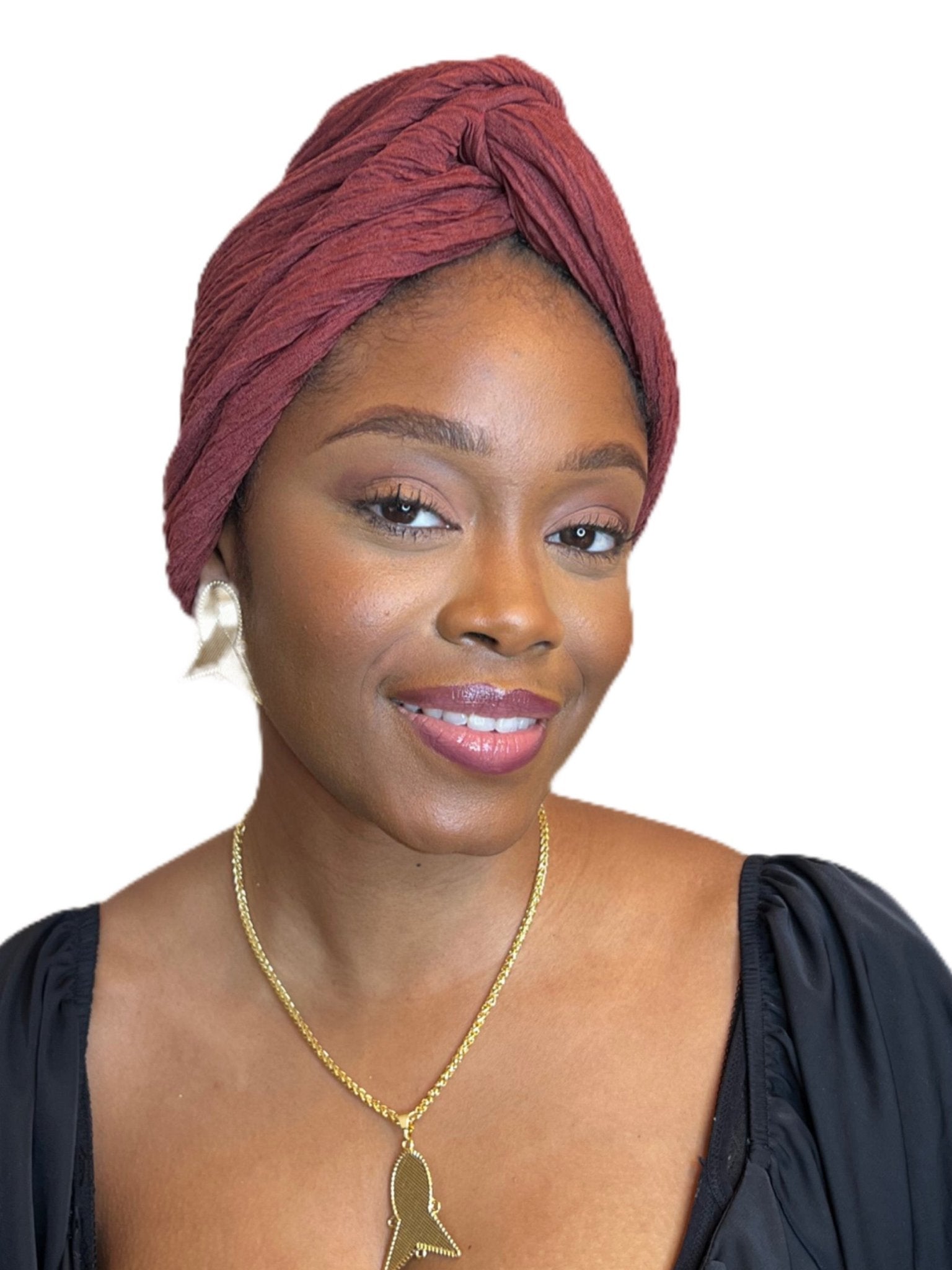 CRINKLED CROSS – Handmade Pre - Wrapped Headwrap with Criss Cross Design - Onestep Beauty Bar