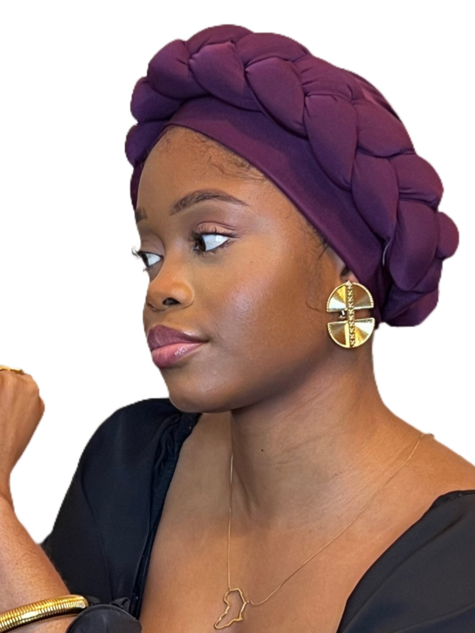 BAKALA – Handmade Pre - Wrapped Turban with Braided Design - Onestep Beauty Bar