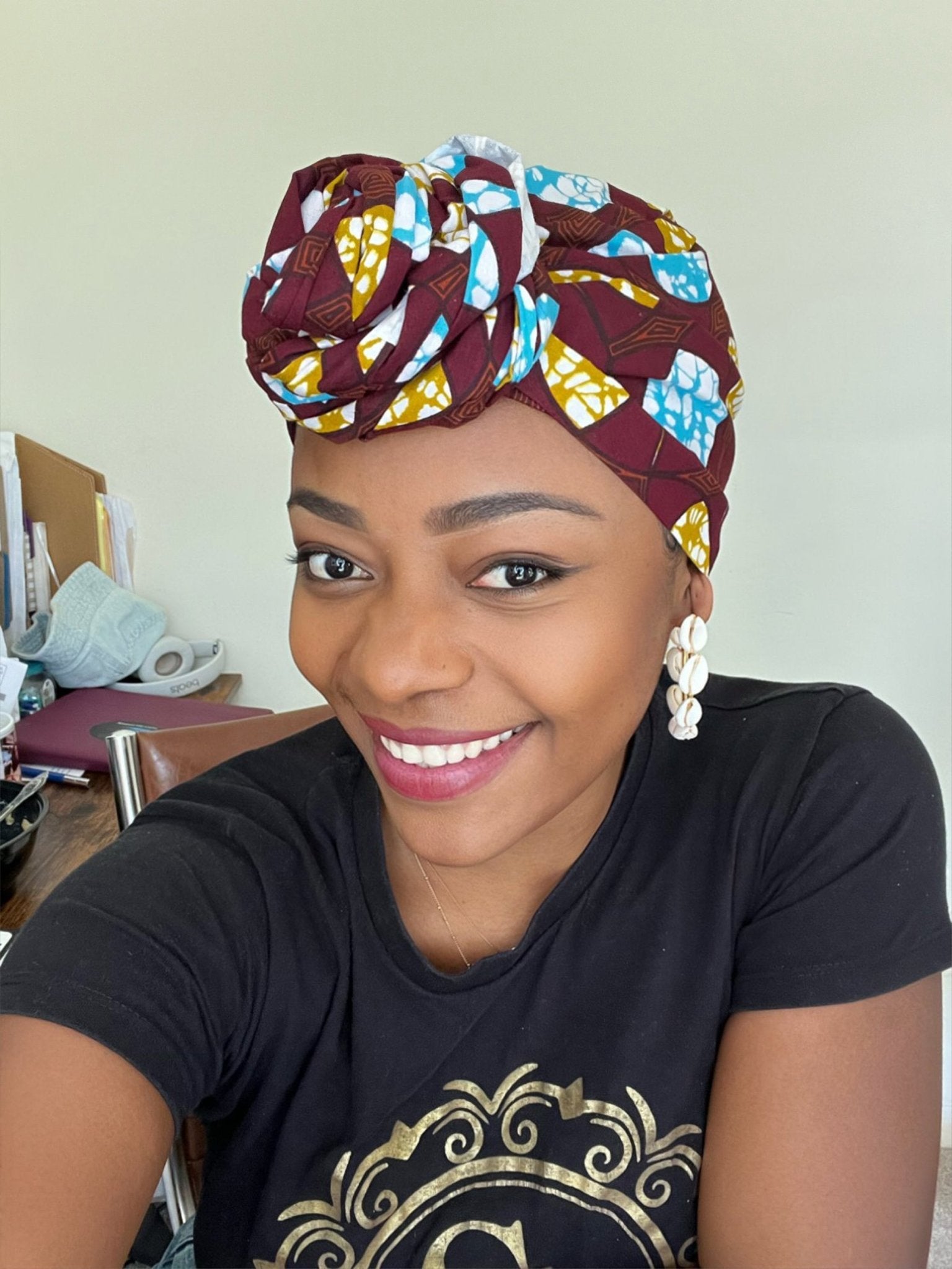 AfroChic Wrap – Pre - Cut Wax Cotton Headwrap for Easy Styling - Onestep Beauty Bar