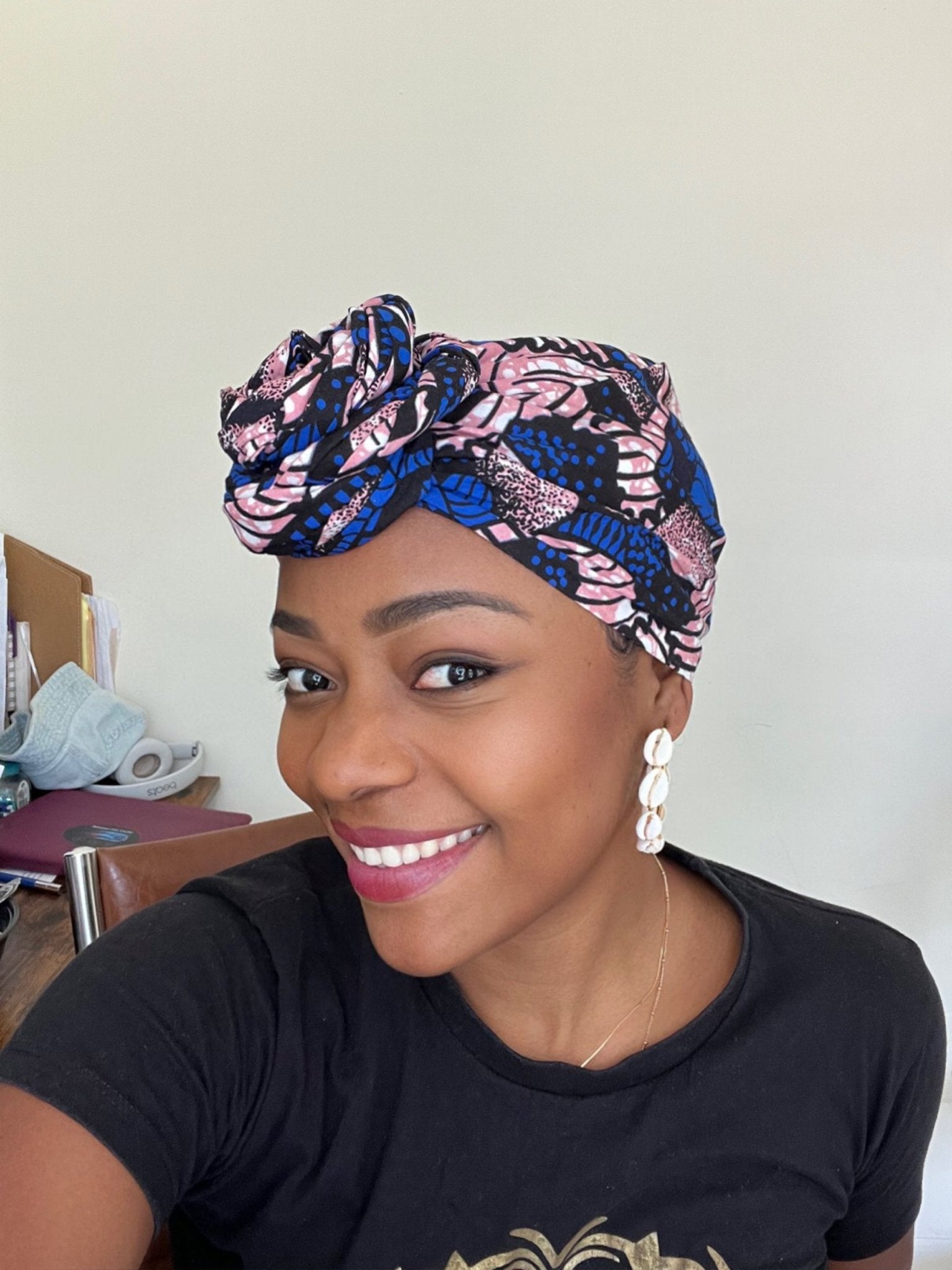 AfroChic Wrap – Pre - Cut Wax Cotton Headwrap for Easy Styling - Onestep Beauty Bar