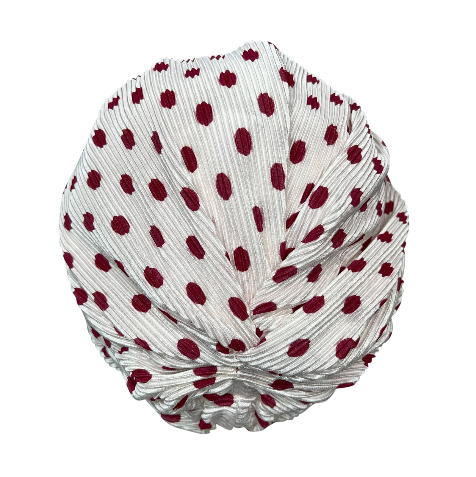 Pleated Polka Dot Turban –headwrap for cancer patients - Onestep Beauty Bar