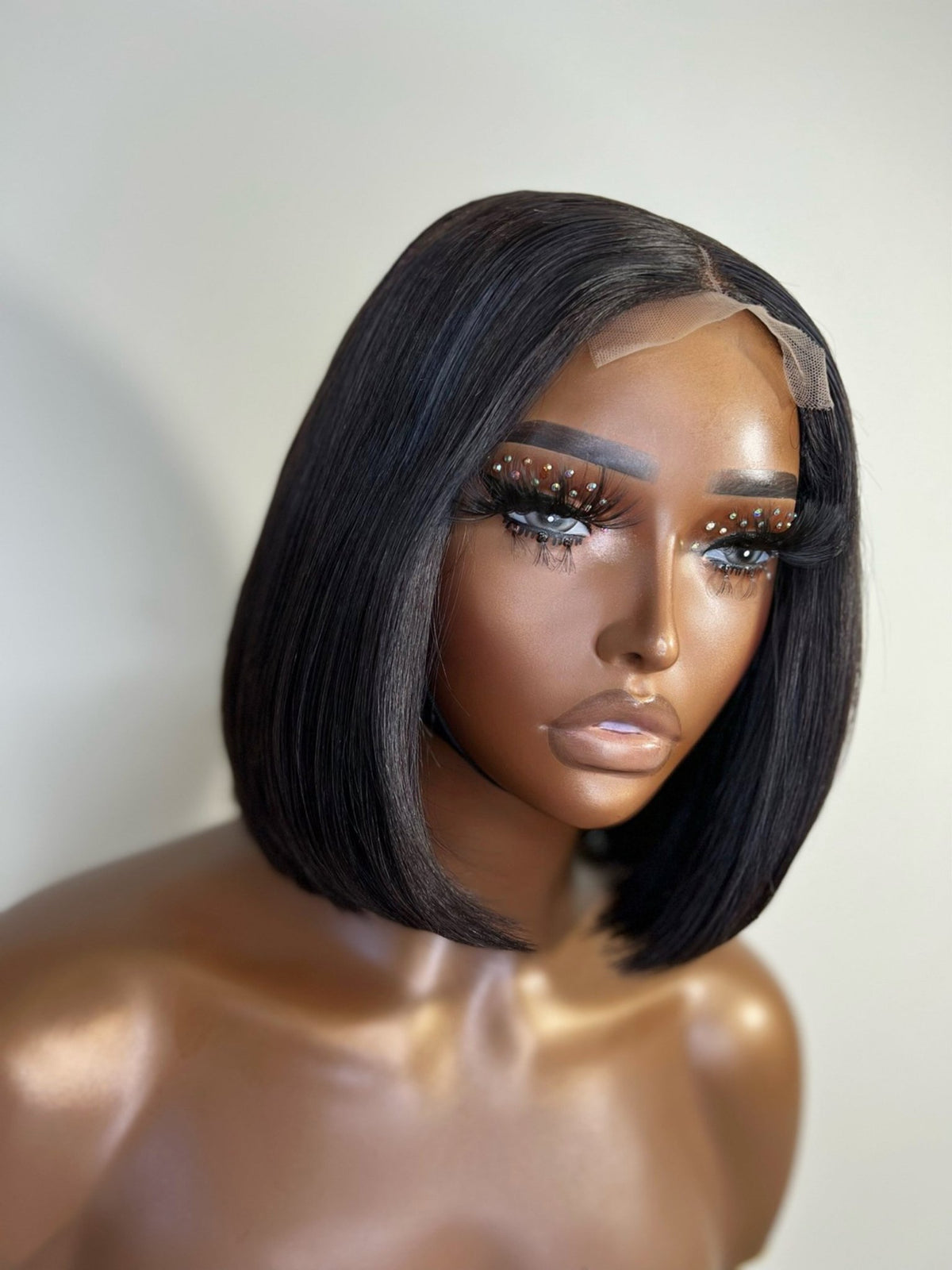 Miley Mini Bob 8" Wig: Ready to Wear, Human Hair, Transparent Lace, Medium Size - Onestep Beauty Bar